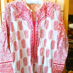 G-woman dress medium red and white